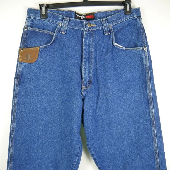 Wrangler Riggs Workwear Relaxed Fit Jeans Men's Sz 34x36 Dark Wash Denim EUC - Picture 4 of 9